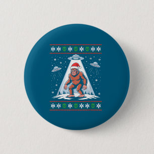 Badge Rond 5 Cm Père Noël Bigfoot Ufo Alien Drôle Noël Sale Sweat