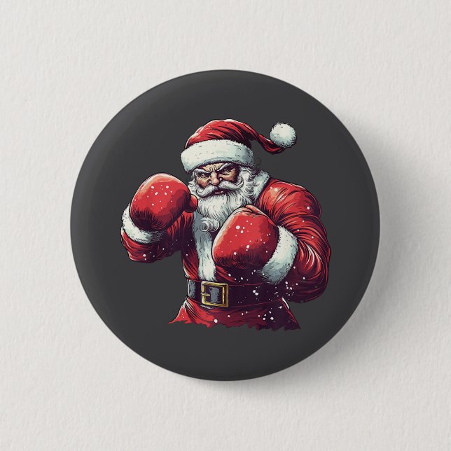 Badge Rond 5 Cm Père Noël Boxing Lover Mixed martial art Muay Thai (Devant)