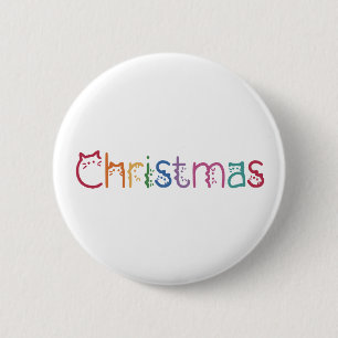 Badge Rond 5 Cm Père Noël Chat n° 3