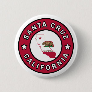 Badge Rond 5 Cm Père Noël Cruz Californie
