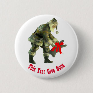 Badge Rond 5 Cm Père Noël dans le camouflage