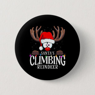 Badge Rond 5 Cm Père Noël de Noël Renne en montée Correspondance X