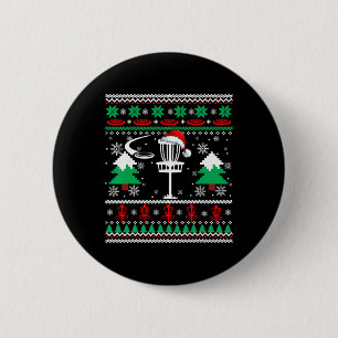 Badge Rond 5 Cm Père Noël Disc Golf Sweater de Noël Père Noël Disc