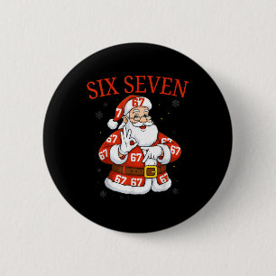 Badge Rond 5 Cm Père Noël drôle 67 Six Sept Mème Noël Vacances Te