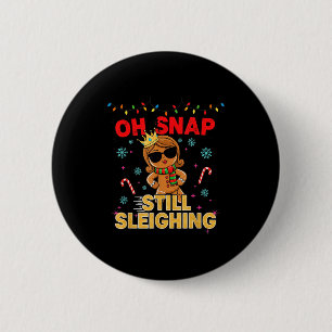 Badge Rond 5 Cm Père Noël drôle au gingembre Oh Snap. Toujours en