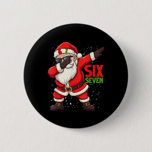Badge Rond 5 Cm Père Noël drôle Dab Six Sept Noël 67 Mème Gen Al
