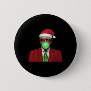 Badge Rond 5 Cm Père Noël drôle Trump Bubble Gum rend Noël génial