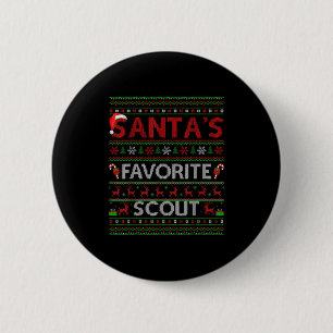 Badge Rond 5 Cm Père Noël éclairage de Noël laid favori scout de N