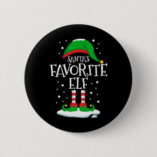 Badge Rond 5 Cm Père Noël Favori Elf Famille de Noël Correspondant