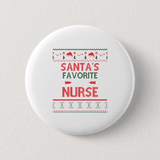 Badge Rond 5 Cm Père Noël Favori L&D Nurse Christmas La (Devant)