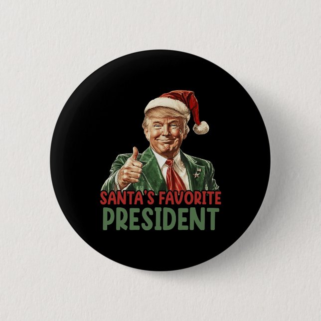 Badge Rond 5 Cm Père Noël Favorite Président Trump Noël 2024 (Devant)