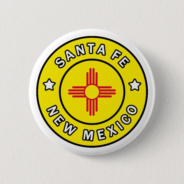Badge Rond 5 Cm Père Noël Fe Nouveau-Mexique (Devant)