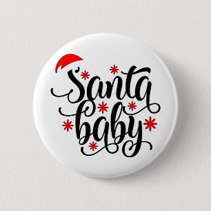 Badge Rond 5 Cm Père Noël Grossesse bébé Faire-part Noël Père Noël