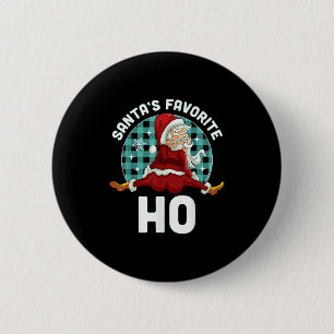 Badge Rond 5 Cm Père Noël Ho favori - Noël Naughty Père Noël Noël