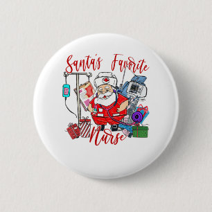 Badge Rond 5 Cm Père Noël Infirmière préférée Noël Infirmière Père