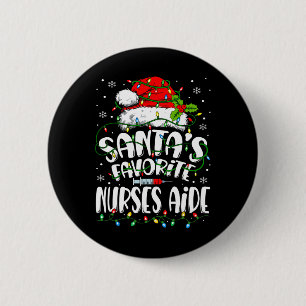 Badge Rond 5 Cm Père Noël Infirmières favorites Aide Infirmière de