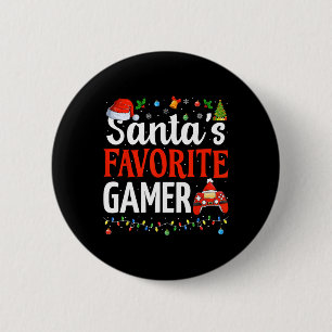 Badge Rond 5 Cm Père Noël Joueur favori Noël amusant Jeu Noël Noël