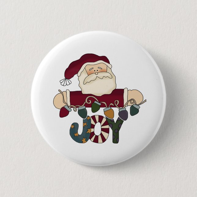 Badge Rond 5 Cm Père Noël Joy (Devant)