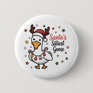 Badge Rond 5 Cm Père Noël Joyeux Noël Canard Drôle Mignon