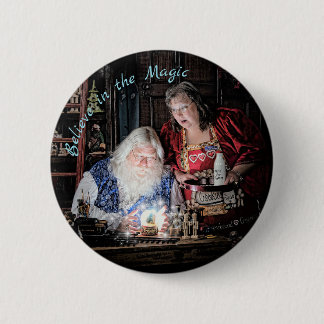 Badge Rond 5 Cm Père Noël magie