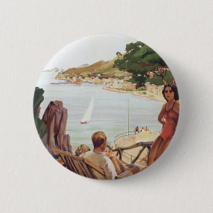 Badge Rond 5 Cm Père Noël Margherita Ligure