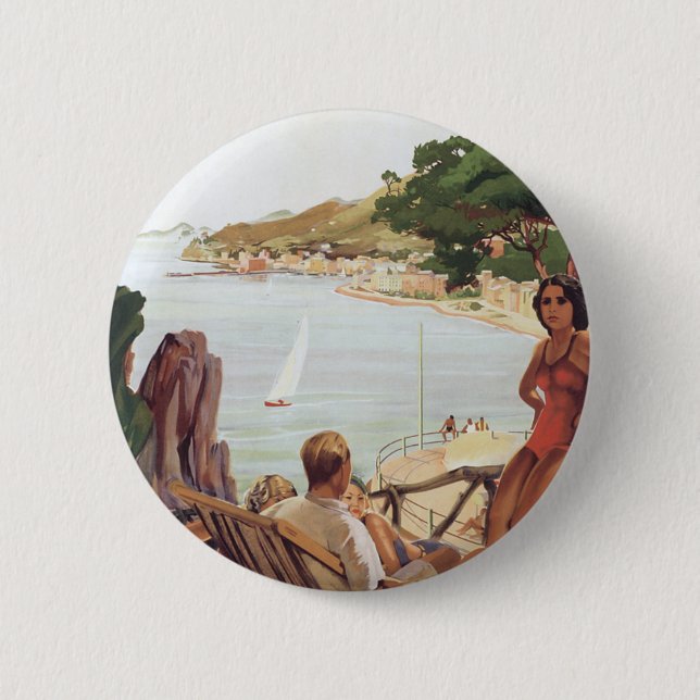 Badge Rond 5 Cm Père Noël Margherita Ligure (Devant)