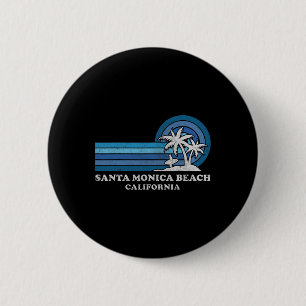 Badge Rond 5 Cm Père Noël Monica Beach California Family Summer Va