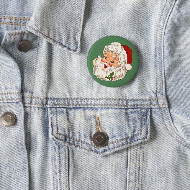 Badge Rond 5 Cm père Noël no 1 (En situation)
