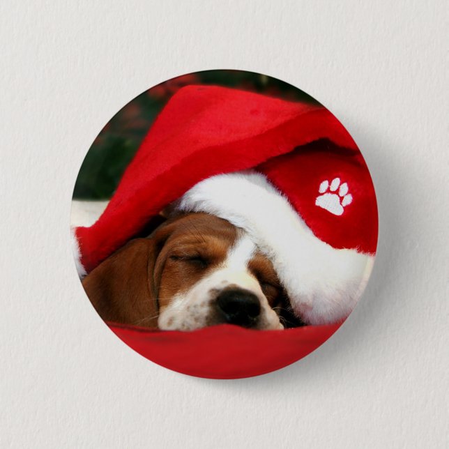 Badge Rond 5 Cm Père Noël Paws (Devant)