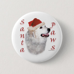 Badge Rond 5 Cm Père Noël Paws dans les Pyrénées