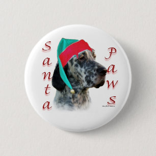 Badge Rond 5 Cm Père Noël Paws, Setter anglais