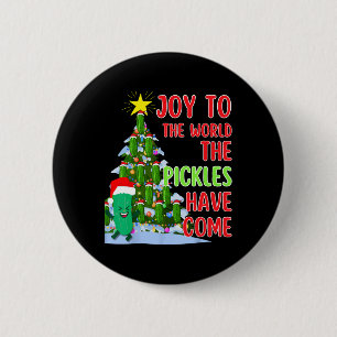 Badge Rond 5 Cm Père Noël Pickle Christmas Tree Lights Amusant Pic