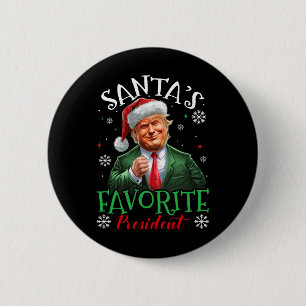 Badge Rond 5 Cm Père Noël Président favori Funny Trump Noël X