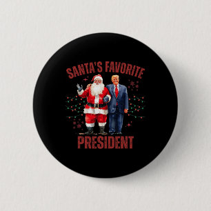 Badge Rond 5 Cm Père Noël Président favori Noël Drôle Trump X