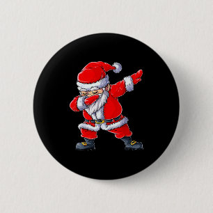 Badge Rond 5 Cm Père Noël qui fait le dab Noël Garçons Hommes Drôl