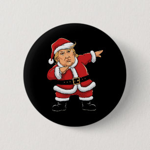 Badge Rond 5 Cm Père Noël qui fait le dab Trump Lumières de Noël F