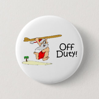 Badge Rond 5 Cm Père Noël qui n'est pas de service (surfer)