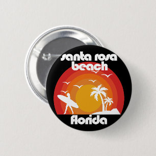 Badge Rond 5 Cm Père Noël Rosa Beach, Floride