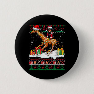 Badge Rond 5 Cm Père Noël Rottweiler équitation Giraffe Sweat de N