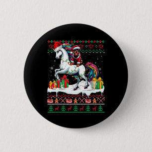 Badge Rond 5 Cm Père Noël Rottweiler équitation Unicorn Sweat de N