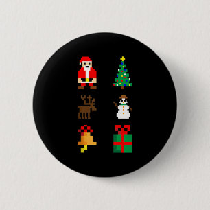Badge Rond 5 Cm Père Noël Sapin de Noël Cerf Bonhomme de Neige Clo