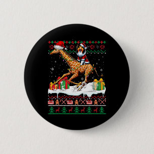 Badge Rond 5 Cm Père Noël Shetland Sheepdog équitation Giraffe Noë
