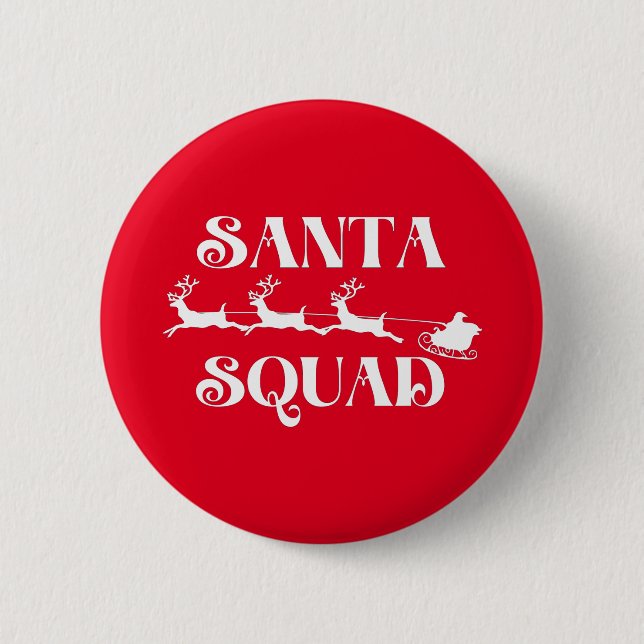 Badge Rond 5 Cm Père Noël Squad Noël (Devant)