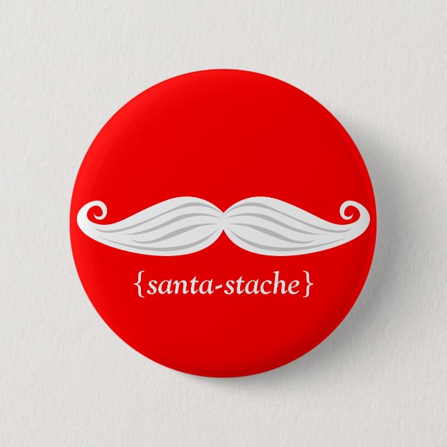 Badge Rond 5 Cm père Noël-Stache (Devant)