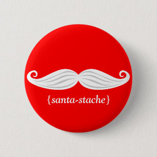 Badge Rond 5 Cm père Noël-Stache