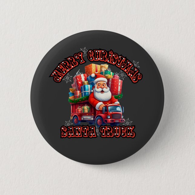 Badge Rond 5 Cm Père Noël Trucker Kids Christmas Festive Holiday M (Devant)