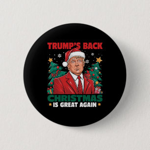 Badge Rond 5 Cm Père Noël Trump Danse Rendre Noël super moche
