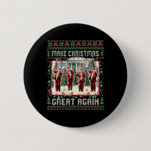 Badge Rond 5 Cm Père Noël Trump Danse Rendre Noël super moche