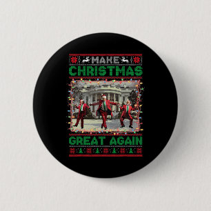 Badge Rond 5 Cm Père Noël Trump Danse Rendre Noël super moche