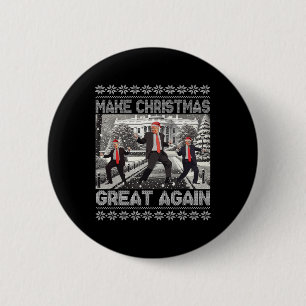Badge Rond 5 Cm Père Noël Trump Danse Rendre Noël super moche